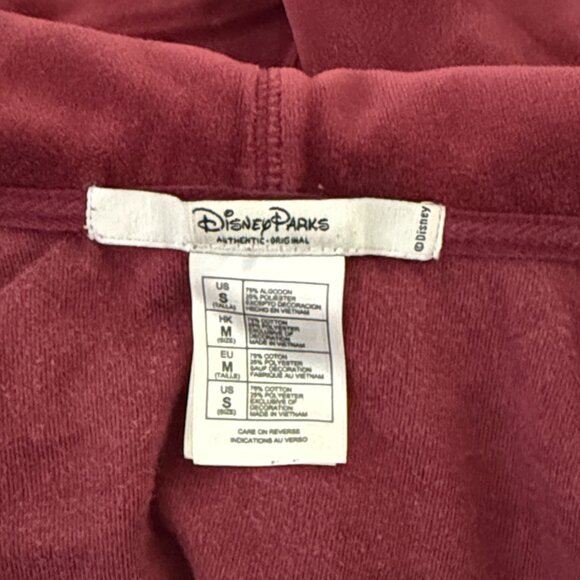 Disney Parks Mickey Mouse zip up hoodie small cranberry floral boho Disneyland - Picture 12 of 13